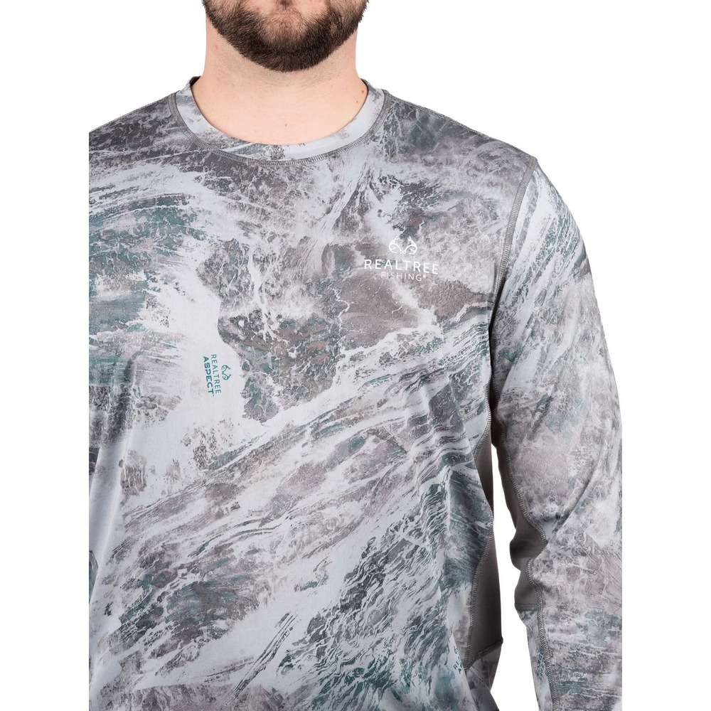 Realtree Fishing Mens Reversible Aspect Camo Long Sleeve Performance Shirt S